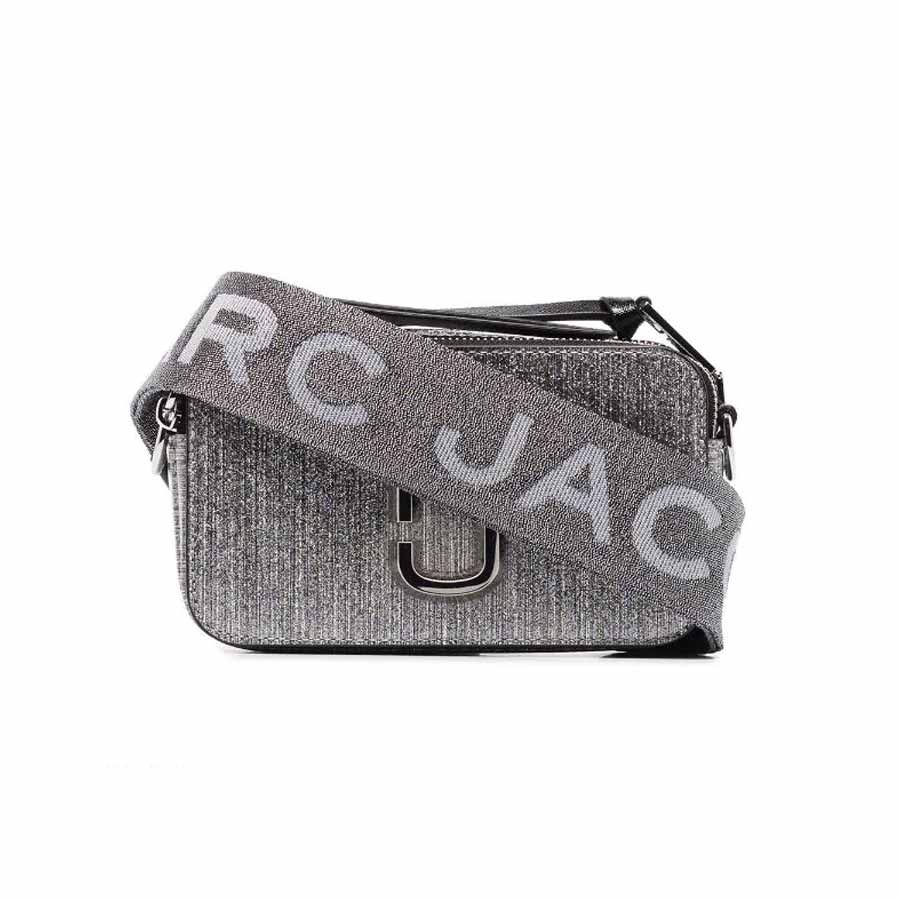 Túi Xách Marc Jacobs Silver Glitter Snapshot Bag Màu Xám Bạc