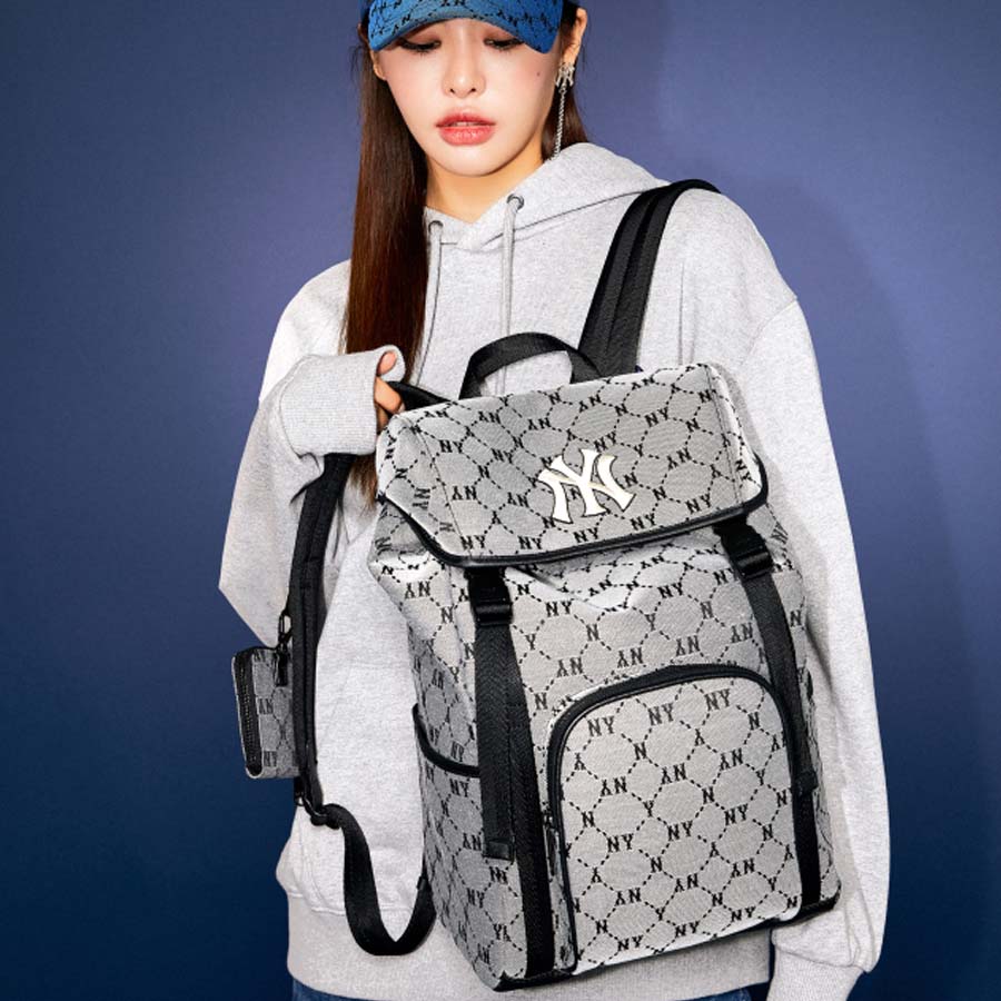 Balo MLB Monogram Diamond Jacquard Backpack New York Yankees 3ABKM011N-50GRS