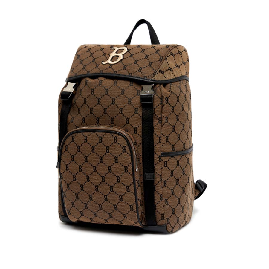 Balo MLB Monogram Diamond Jacquard Backpack Boston Red Sox 3ABKM011N-43BGD