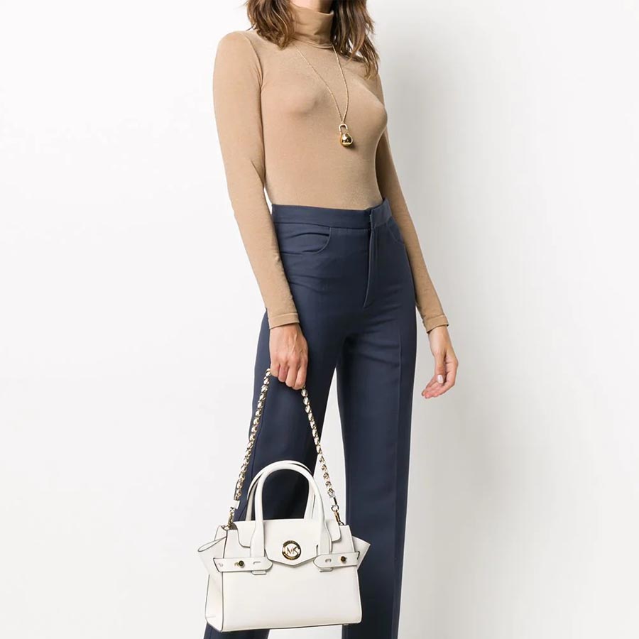 Túi Cầm Tay Michael Kors MK Small Carmen Tote Bag Màu Trắng