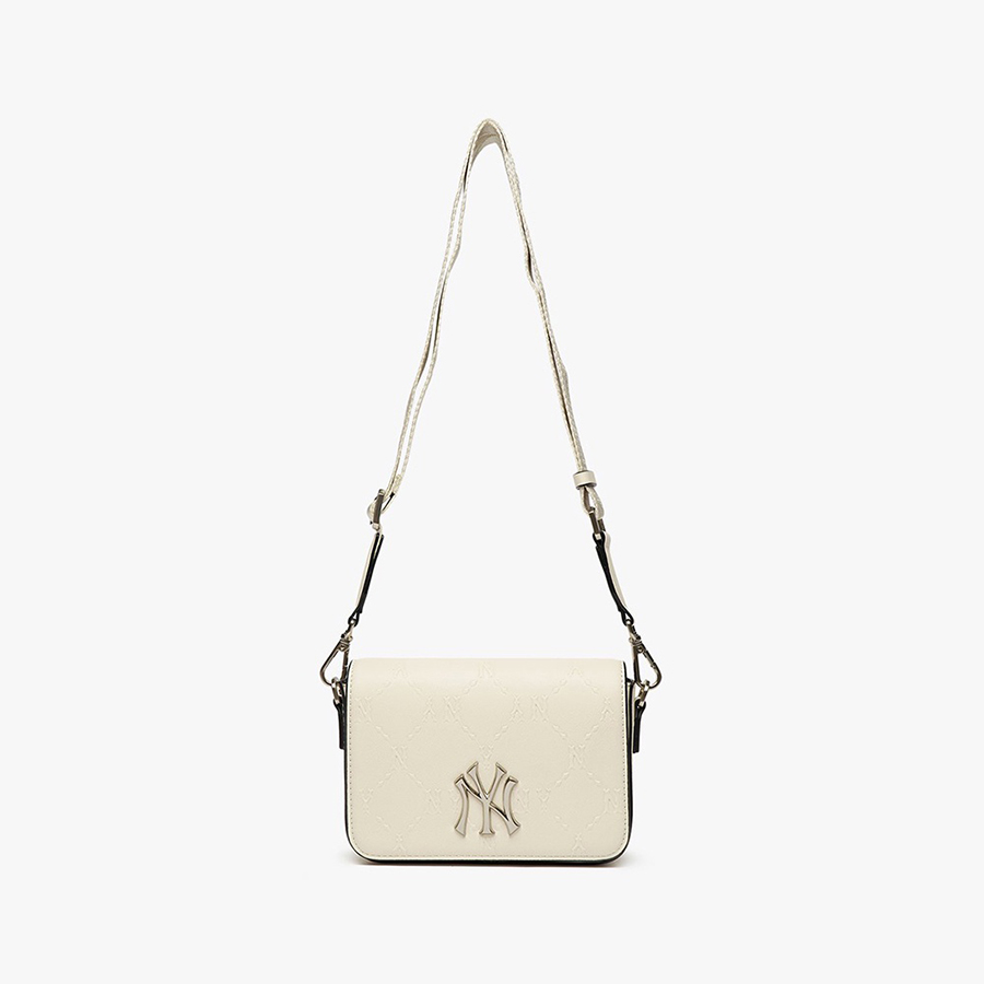 Túi Đeo Chéo MLB Monogram Diamond Embo Mini Crossbody Bag New York Yankees 3ACRS041N-50CRS Màu Trắng