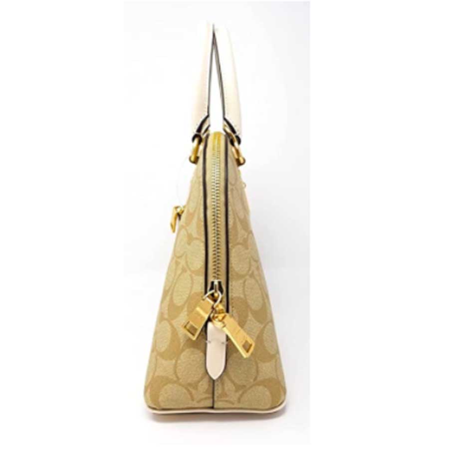 Túi Xách Coach Womens Katy Satchel in Crossgrain Leather Light Khaki - Chalk Màu Nâu Nhạt