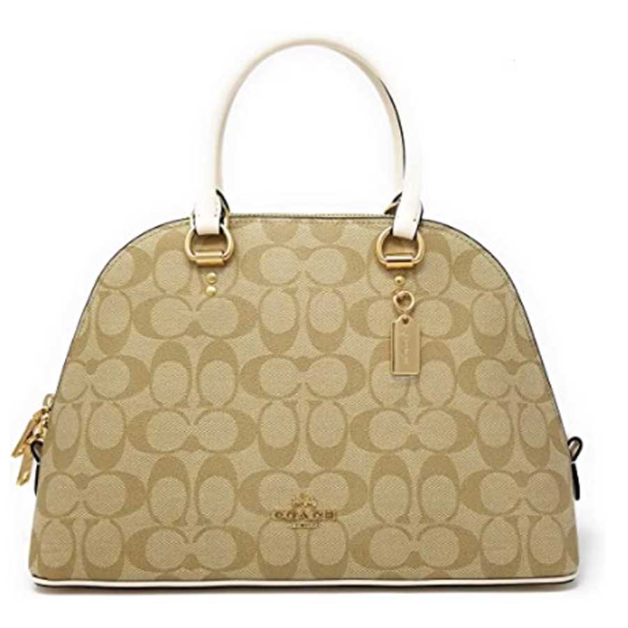 Túi Xách Coach Womens Katy Satchel in Crossgrain Leather Light Khaki - Chalk Màu Nâu Nhạt