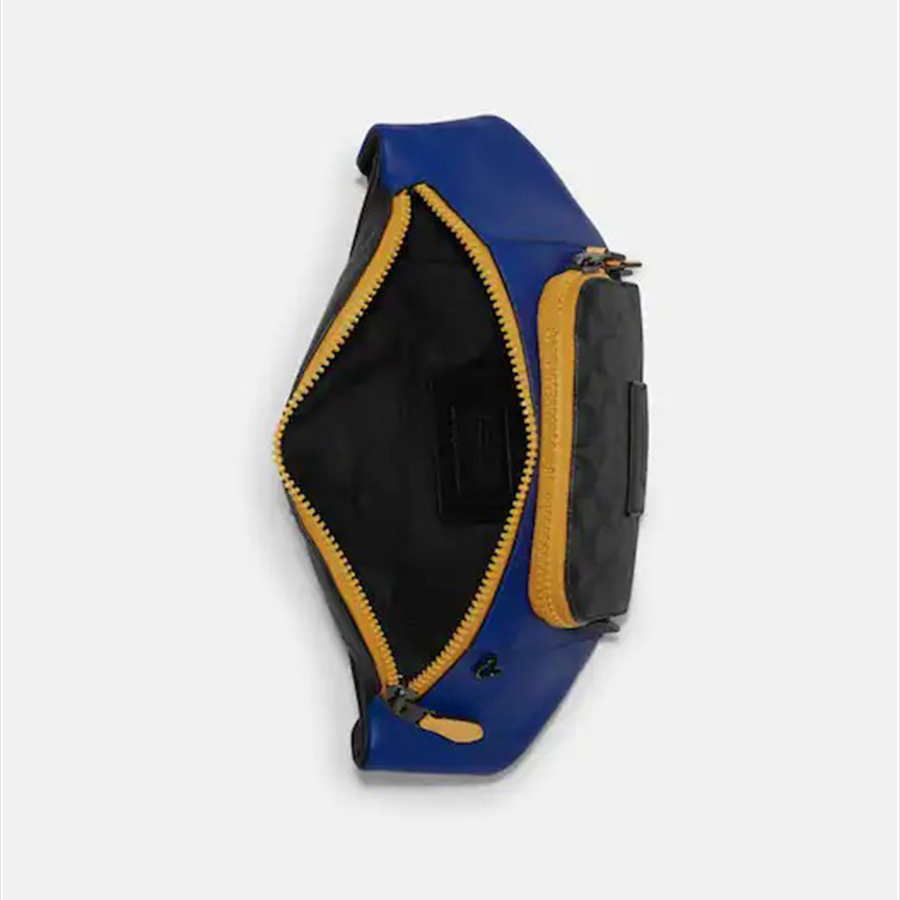 Túi Đeo Hông Nam Coach Track Belt Bag In Colorblock Signature Canvas Phối Màu