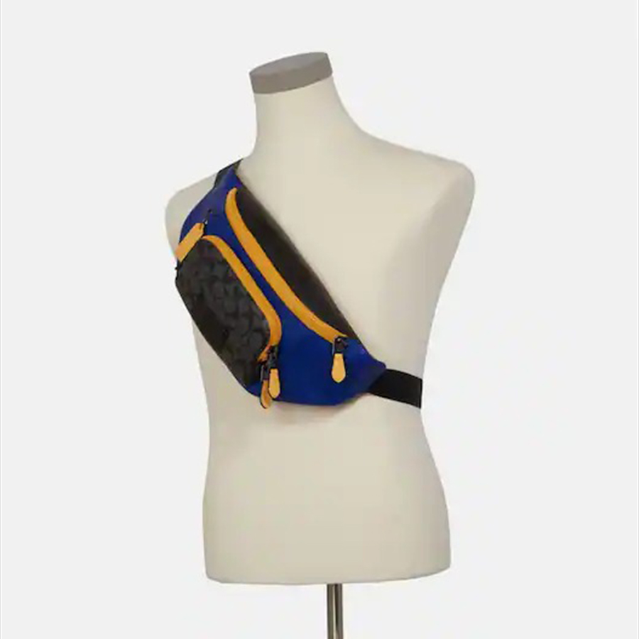 Túi Đeo Hông Nam Coach Track Belt Bag In Colorblock Signature Canvas Phối Màu