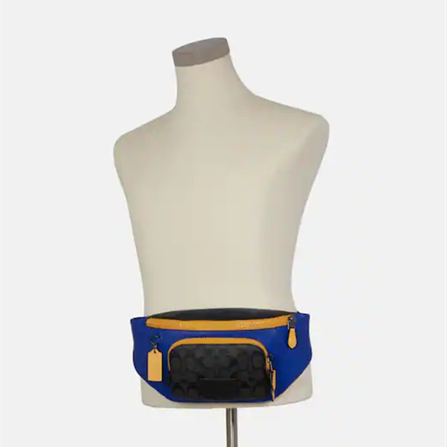 Túi Đeo Hông Nam Coach Track Belt Bag In Colorblock Signature Canvas Phối Màu