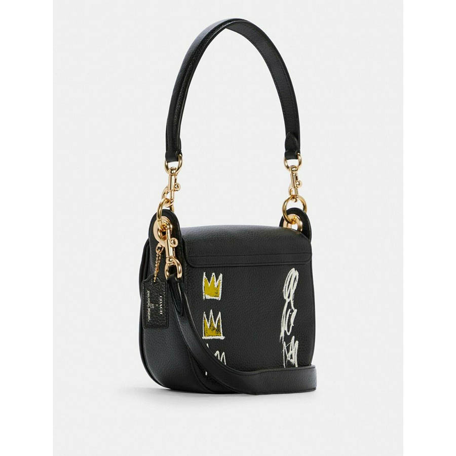 Túi Xách Coach X Jean-michel Basquiat Kleo Shoulder Bag 17 Limited Edition Black Multi Màu Đen