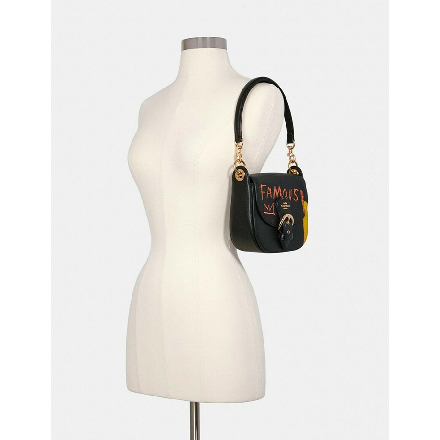 Túi Xách Coach X Jean-michel Basquiat Kleo Shoulder Bag 17 Limited Edition Black Multi Màu Đen