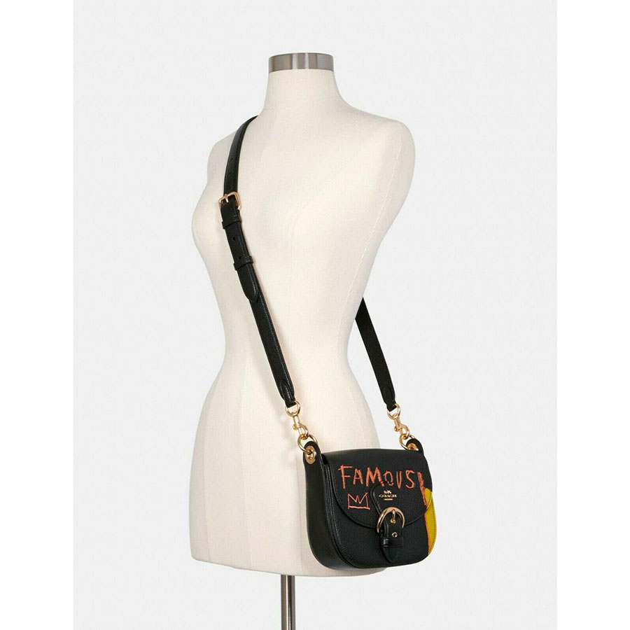 Túi Xách Coach X Jean-michel Basquiat Kleo Shoulder Bag 17 Limited Edition Black Multi Màu Đen