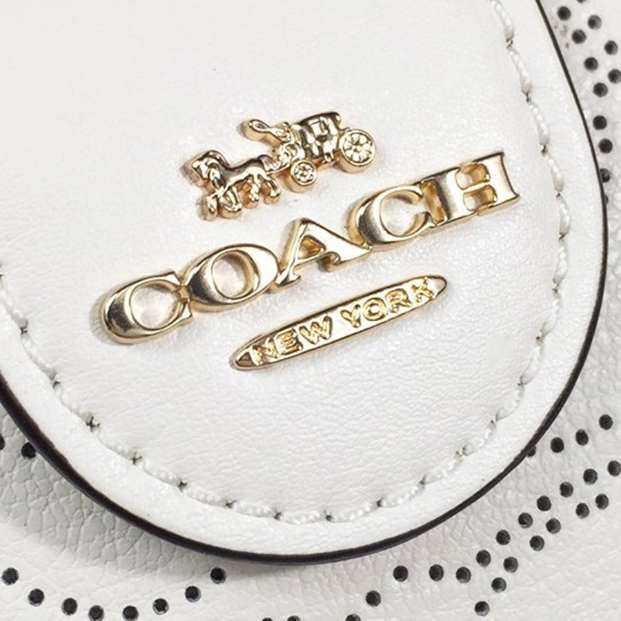 Ví Nữ Coach Medium Corner Zip Wallet In Signature Leather C4768 Màu Trắng