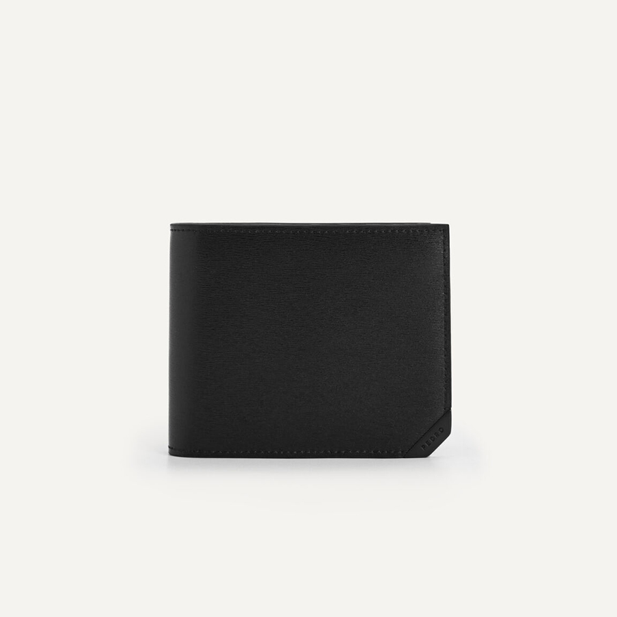 Ví Nam Pedro Textured Leather Bi-Fold Wallet With Flip Black PM4-15940217 Màu Đen