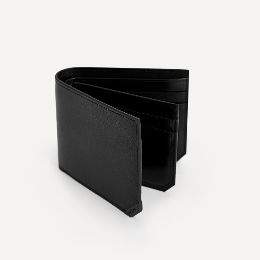 Ví Nam Pedro Textured Leather Bi-Fold Wallet With Flip Black PM4-15940217 Màu Đen