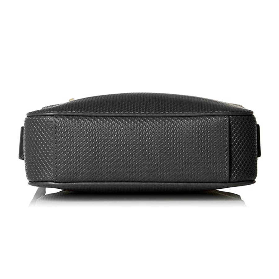 Túi Đeo Chéo Lacoste Men's Chantaco Soft Leather Vertical Zip Bag Màu Xám