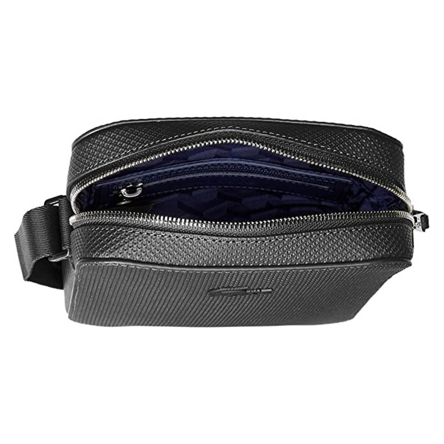 Túi Đeo Chéo Lacoste Men's Chantaco Soft Leather Vertical Zip Bag Màu Xám