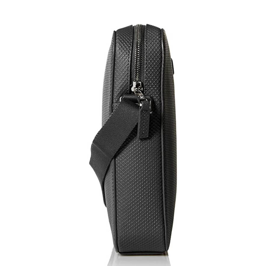 Túi Đeo Chéo Lacoste Men's Chantaco Soft Leather Vertical Zip Bag Màu Xám