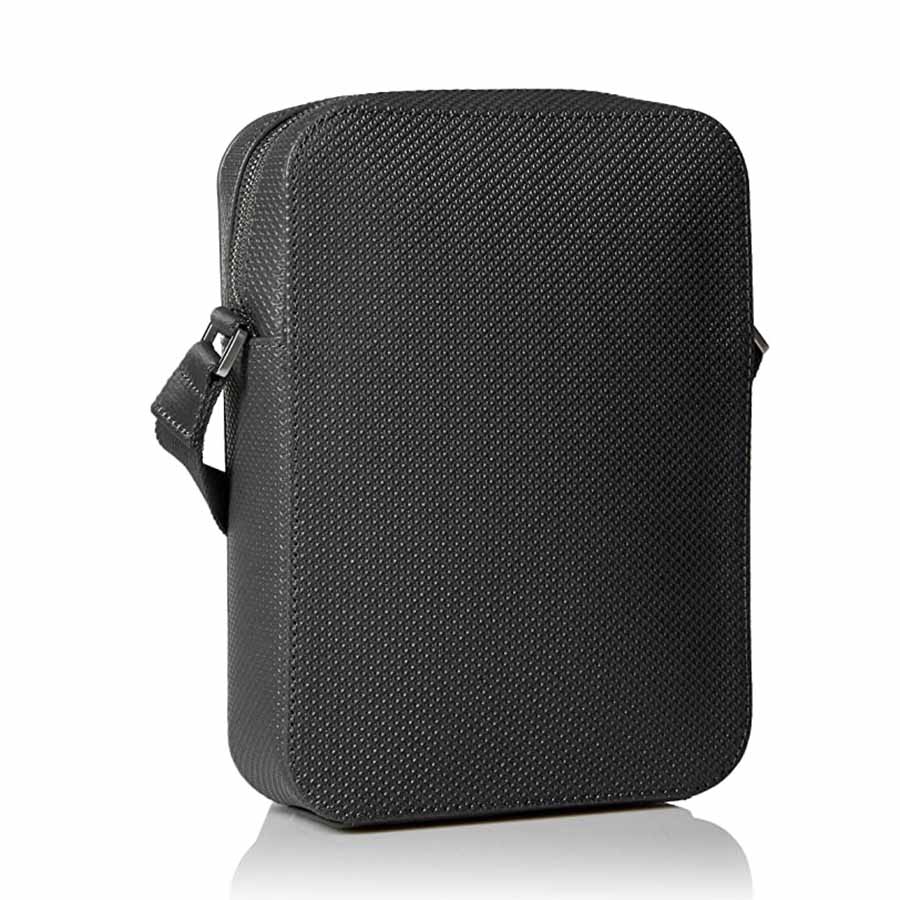 Túi Đeo Chéo Lacoste Men's Chantaco Soft Leather Vertical Zip Bag Màu Xám