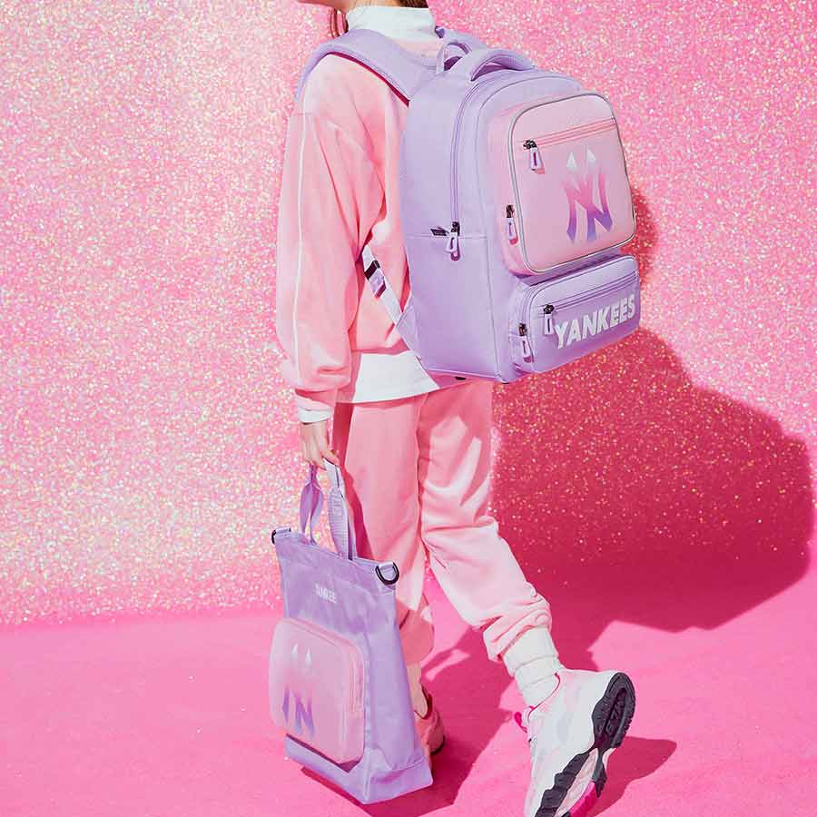 Balo Trẻ Em MLB Mega New York Yankees 7ABK0012N-50LDL Màu Tím (Kèm Túi Tote)
