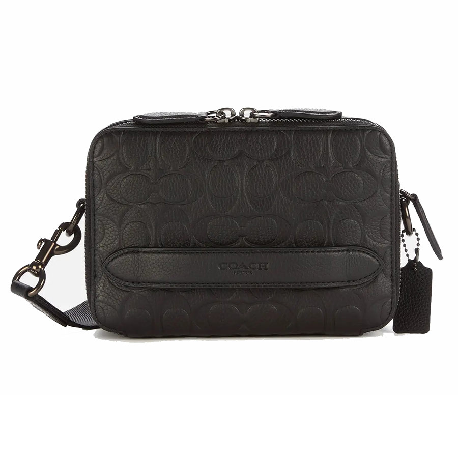 Túi Đeo Chéo Nam Coach Men's Black Charter Cross Body Bag In Signature Leather Màu Đen