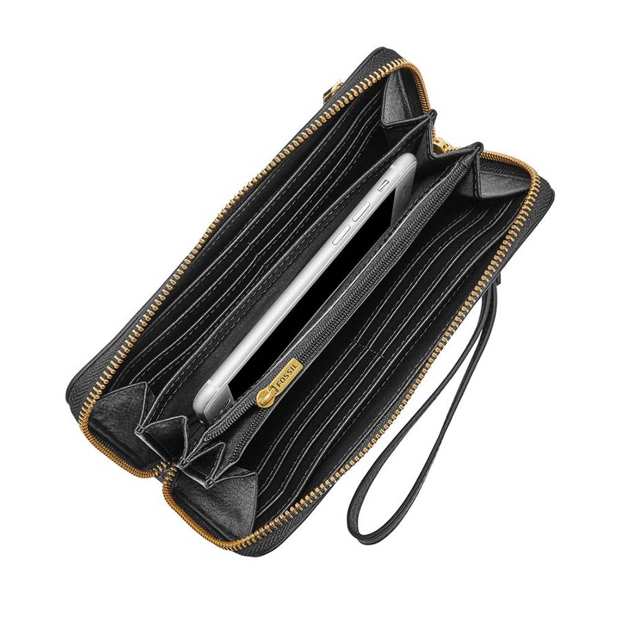 Ví Da Nữ Fossil Logan Clutch SL7831001 Màu Đen