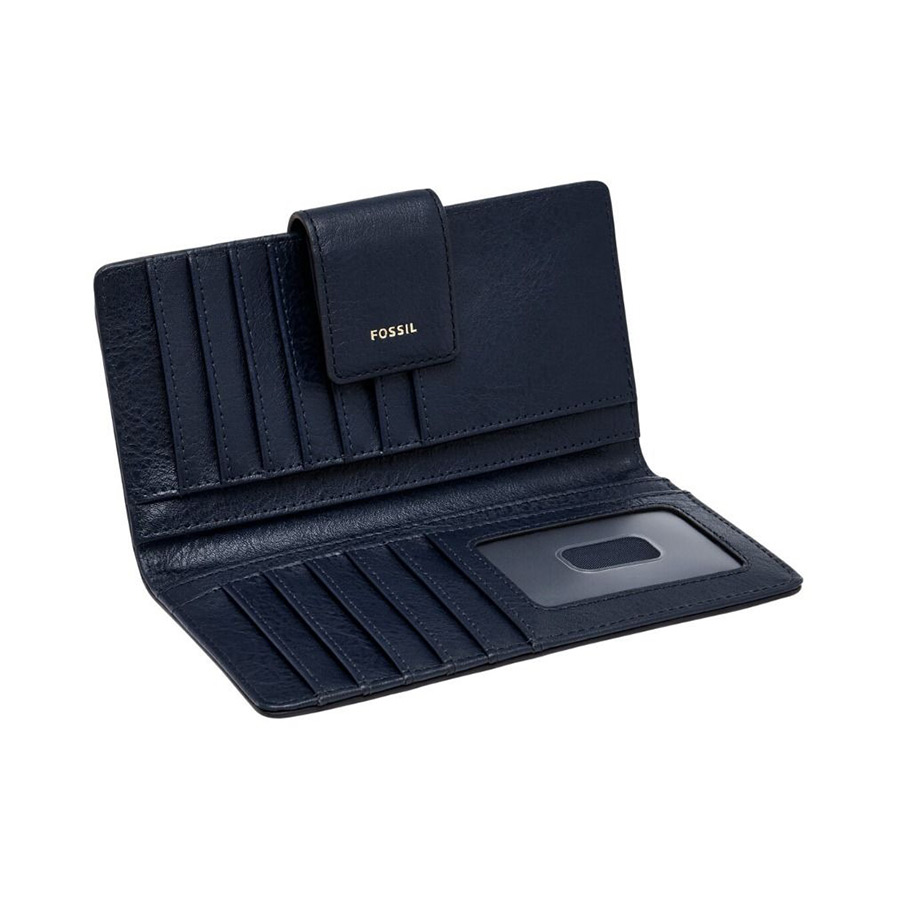 Ví Da Nữ Fossil Logan Clutch SL7830545 Màu Xanh Đen