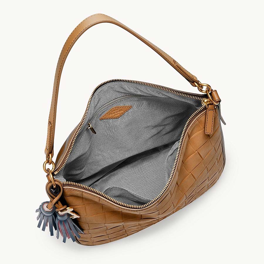 Túi Đeo Chéo Nữ Fossil Jolie Hobo Bag ZB1511231 Màu Nâu Vàng