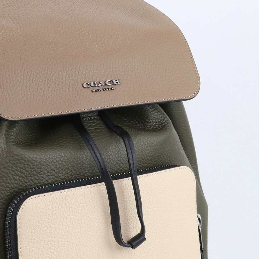 Balo Nam Coach Turner Backpack In Colorblock C5294 Màu Xanh Rêu/Be