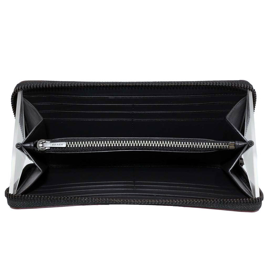 Ví Nam Coach Long Wallet Men's Signature Black F25517 Màu Đen Xám