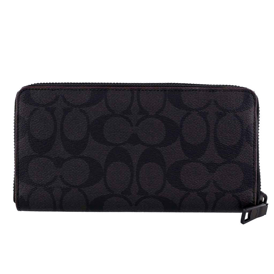Ví Nam Coach Long Wallet Men's Signature Black F25517 Màu Đen Xám