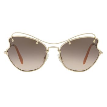 Kính Mát Nữ Miu Miu Pale Gold Metal Sunglasses MU 56RS ZVN3D0 Màu Nâu Gradient
