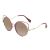 Kính Mát Nữ Miu Miu Brown Grad Grey Mirror Silver Round Sunglasses MU 51TS C5R4P0 54 Màu Hồng