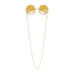 Kính Mát Nữ Gucci Gold Chain Sunglasses GG1113S 001 Màu Vàng