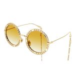 Kính Mát Nữ Gucci Gold Chain Sunglasses GG1113S 001 Màu Vàng