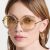 Kính Mát Nữ Gucci Gold Chain Sunglasses GG1113S 001 Màu Vàng