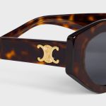 Kính Mát Celine Triomphe 08 Sunglasses In Acetate Red Havana CL40238U Màu Nâu/Xám