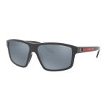 Kính Mát Nam Prada Men Linea Rossa 60mm Grey Rubber Sunglasses PS-02XS-UFK07H Màu Xám Đen