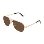 Kính Mát Nam Cartier Brown Pilot Men's Sunglasses CT0165S 010 Màu Nâu