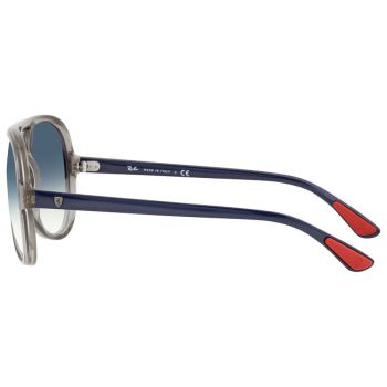 Kính Mát Unisex Rayban Scuderia Ferrari Clear Gradient Blue Aviator Sunglasses RB4125M F6453F 57 Màu Xanh Xám