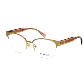 Kính Mát Cận Nữ Versace Ladies Gold Tone Oval Eyeglass Frames VE1265146353 Màu Vàng
