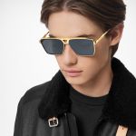 Kính Mát Louis Vuitton LV 1.1 Evidence Metal Square Sunglasses Z1584U Màu Đen Gọng Vàng Gold