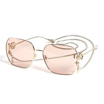 Kính Mát Nữ Gucci Ladies Sunglasses GG1207SA 001 64 Màu Vàng Nâu
