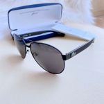 Kính Mát Lacoste Grey Round Unisex Sunglasses L185S 001 60 Màu Xám Đen