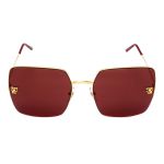 Kính Mát Cartier Red Square Ladies Sunglasses CT0121SA 003 Màu Đỏ