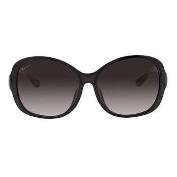 Kính Mát Salvatore Ferragamo Ladies Black Round Sunglasses SF744SLA 001 59 Màu Đen