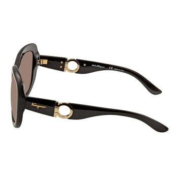 Kính Mát Salvatore Ferragamo Gradient Smoke Oval Sunglasses SF727S 001 53 Màu Đen