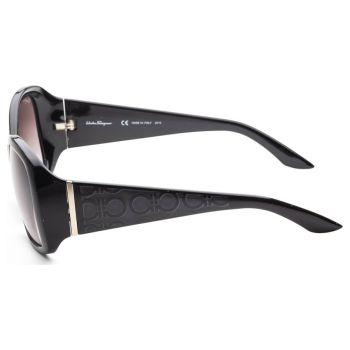 Kính Mát Salvatore Ferragamo Women Fashion 58mm Shiny Black Sunglasses SF722S-5817001 Màu Đen