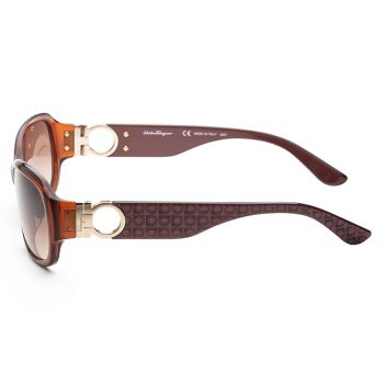 Kính Mát Salvatore Ferragamo Women Fashion 59mm Crystal Brown Sunglasses SF608SA-5916210 Màu Nâu