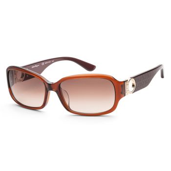 Kính Mát Salvatore Ferragamo Women Fashion 59mm Crystal Brown Sunglasses SF608SA-5916210 Màu Nâu