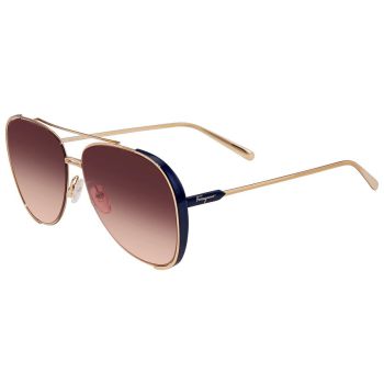 Kính Mát Salvatore Ferragamo Aviator Ladies Sunglasses SF205S 743 Phối Màu