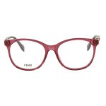 Kính Mắt Cận Fendi Demo Oval Ladies Eyeglasses FF 0393 00T7 52/17 Màu Nâu Mận