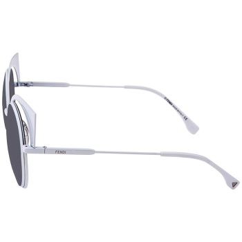 Kính Mát Fendi Eyeshine Grey Silver Mirror Cat Eye Ladies Sunglasses FF 0177/S DMV53SS Màu Xám